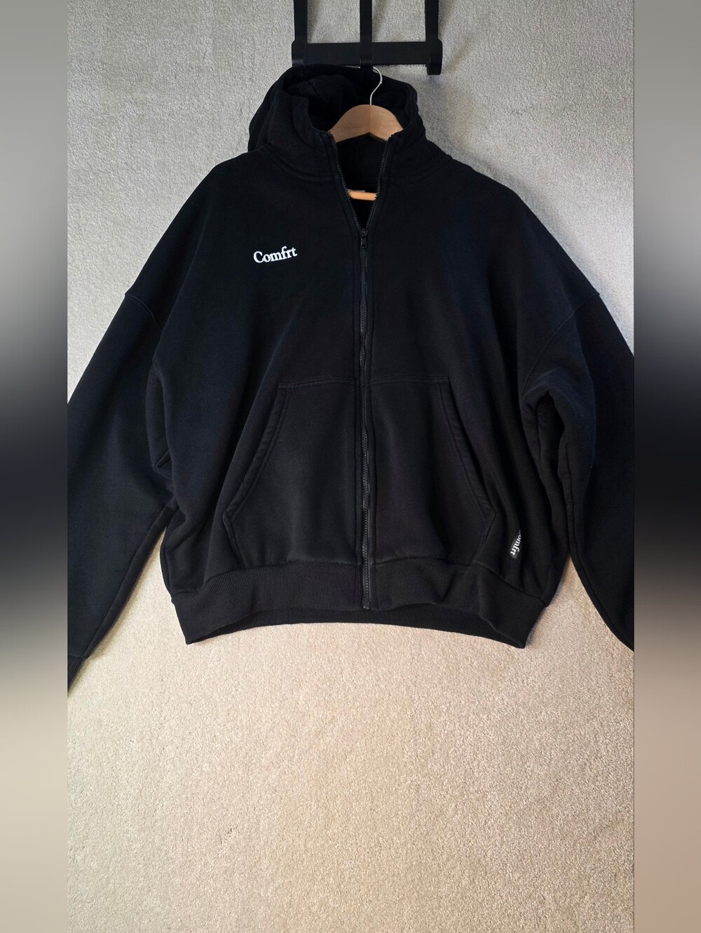Comfrt Cloud Zip Hoodie Midnight Black Soft Mega Oversized Unisex Size S